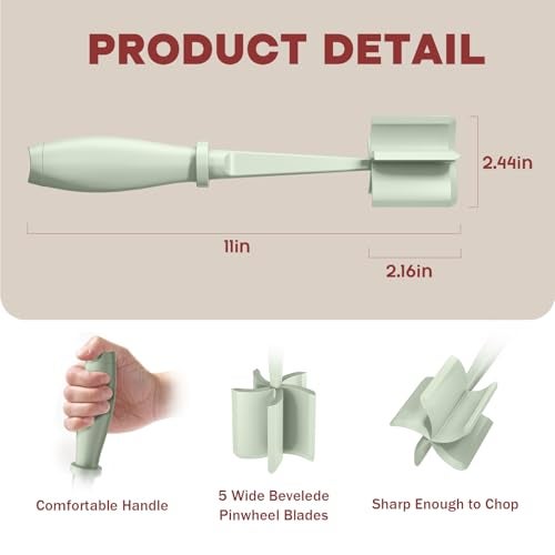 PGYARD Meat Chopper, Hamburger Grinder, Premium Heat Resistant Smasher for Ground Beef, Burger Grinder Nylon Potato Mix Tool-Green - Image 2