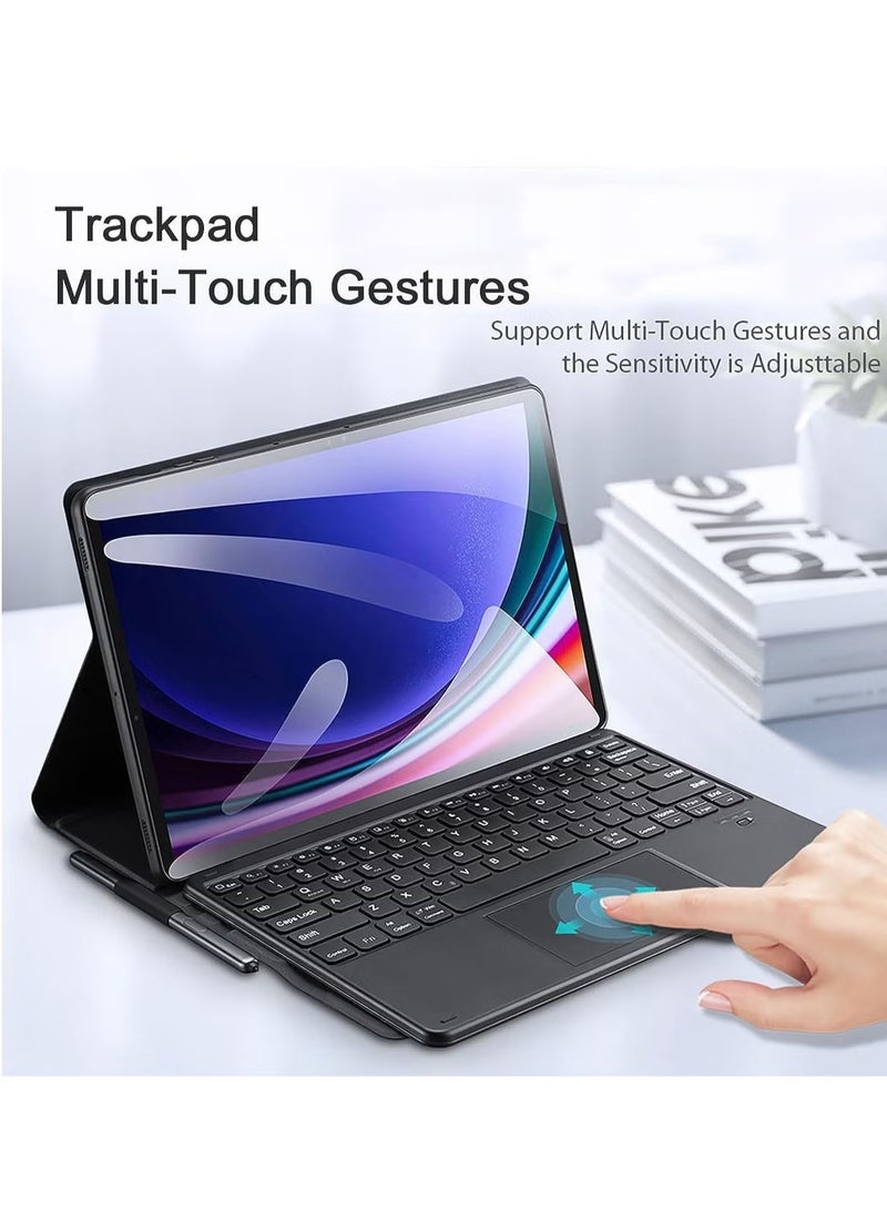 JAJEEK Keyboard Case for Samsung Galaxy Tab S9 Plus 12.4 Inch 2023 – Premium PU Leather Cover, Detachable Bluetooth Keyboard with Smart Touchpad, Magnetic Adsorption – Slim, Stylish Protection & Enhanced Productivity - Image 4