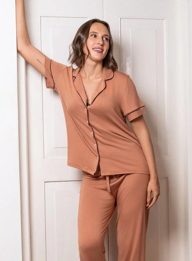 Aadaraya Aadaraya Pyjama Set Shirt and Pants Rayon