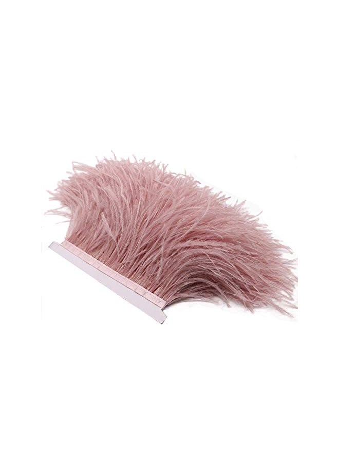 YEQIN YEQIN 2 Yards Natural & Soft Ostrich Feathers Fringe Trims Ribbon - Used for Dress, Sewing Decoration, Craft Clothing, Boots, Wedding Decoration, DIY, Etc (mistyrose) - Image 1