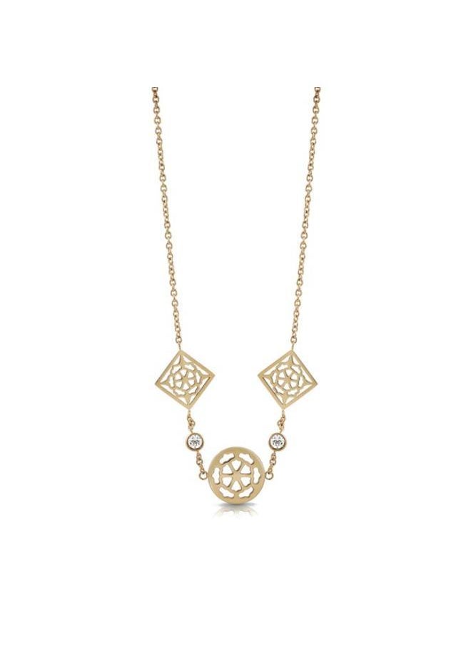 GUESS Single Chain Peony Necklace 