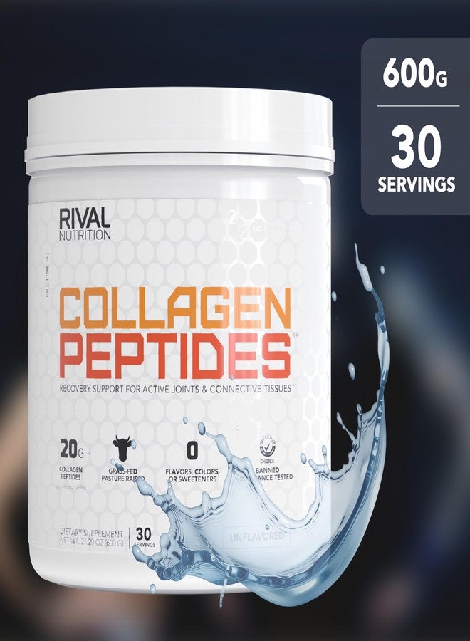 RIVAL NUTRITION مسحوق ببتيدات الكولاجين من ريفال نيوترشن - 30 حصة (بدون نكهة) - 20 غرام من ببتيدات الأبقار التي تتغذى على العشب | خالٍ من الغلوتين، مناسب لحمية الكيتو والباليو - يدعم صحة الشعر والبشرة والأظافر والمفاصل والأنسجة الضامة - Image 2