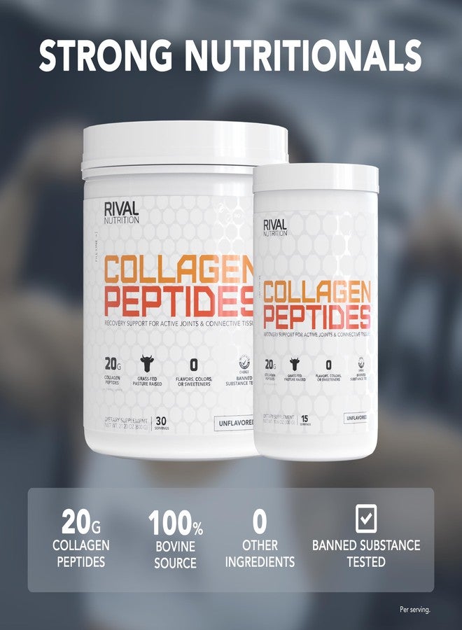 RIVAL NUTRITION مسحوق ببتيدات الكولاجين من ريفال نيوترشن - 30 حصة (بدون نكهة) - 20 غرام من ببتيدات الأبقار التي تتغذى على العشب | خالٍ من الغلوتين، مناسب لحمية الكيتو والباليو - يدعم صحة الشعر والبشرة والأظافر والمفاصل والأنسجة الضامة - Image 4