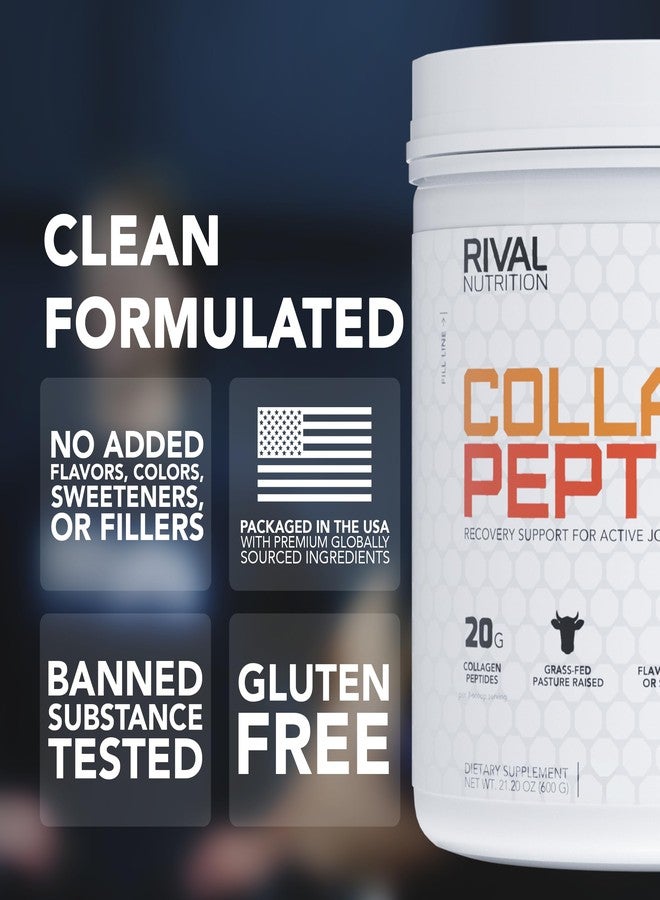 RIVAL NUTRITION مسحوق ببتيدات الكولاجين من ريفال نيوترشن - 30 حصة (بدون نكهة) - 20 غرام من ببتيدات الأبقار التي تتغذى على العشب | خالٍ من الغلوتين، مناسب لحمية الكيتو والباليو - يدعم صحة الشعر والبشرة والأظافر والمفاصل والأنسجة الضامة - Image 3