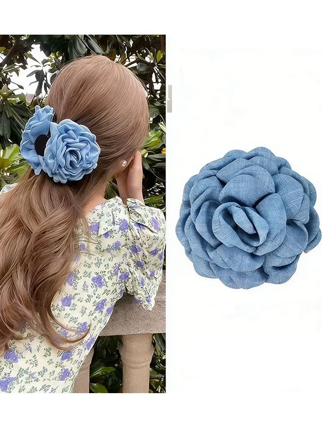 Happy D 4Pcs Rose Flower Claws Clips for Women, Large Hawaiian Rose Hair Clips, Floral Hair Clips for Women Girls Thin Hair, Blooming Rose Claws Clips, Non Slip Strong Hold for Thick Hair - Image 5