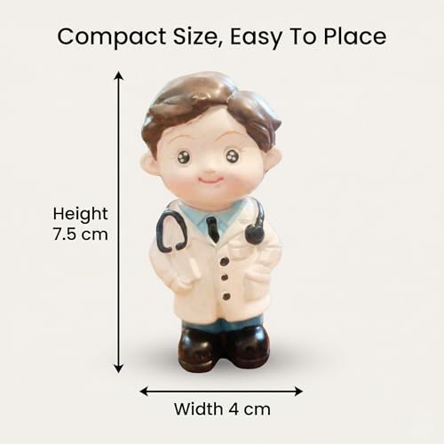 YOURKARTS.COM Yourkarts Small PVC Doctors Figures with Stethoscope for Office Desk, Car Dashboard & Home Décor | Realistic Male Doctor Miniature Model | Medical Theme Decoration | car Accessories 2025 - Image 3