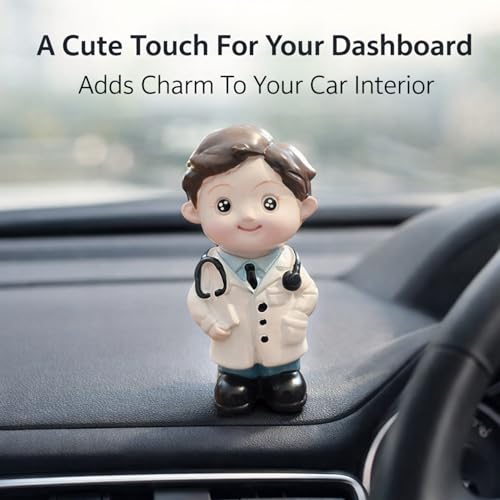 YOURKARTS.COM Yourkarts Small PVC Doctors Figures with Stethoscope for Office Desk, Car Dashboard & Home Décor | Realistic Male Doctor Miniature Model | Medical Theme Decoration | car Accessories 2025 - Image 2