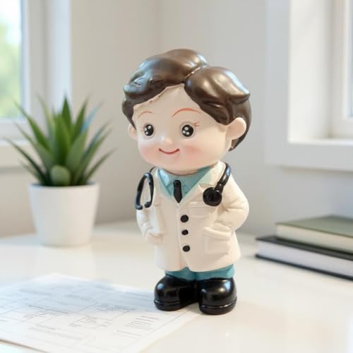 YOURKARTS.COM Yourkarts Small PVC Doctors Figures with Stethoscope for Office Desk, Car Dashboard & Home Décor | Realistic Male Doctor Miniature Model | Medical Theme Decoration | car Accessories 2025 - Image 5