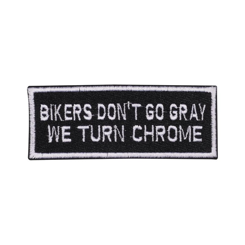 MERC Embroidered Biker Patches Bikers Dont GO Gray - Image 1