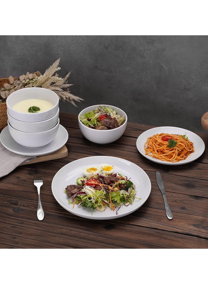 طقم 12 قطعة بورسلين 4 اطباق كبير 4 اطباق صغير 4 بولة - Image 4