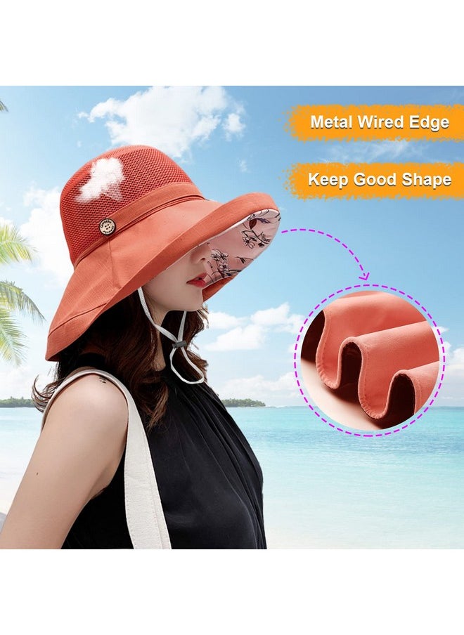Huamulan - Women Mesh Crown Wide Brim Sun Hats Floppy Summer Uv Protection Upf Hat For Beach Hiking Garden Travel Lawn Work - Image 1