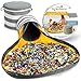 Creative QT SlideAway Toy Storage Organizer Extra Large 52 Play Mat Collapsible Storage Bins for Building Bricks Small Blocks Toys Drawstring Cleanup for Kids Playroom Classroom Grey Stripes - Image 3
