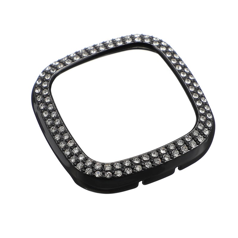 Mipcase Smartwatch Protective Case TPU Full Coverage Bumper Cover Anti Scratch Frame With Black Double Row Rhinestones For Wearable Accessories Black - Image 2