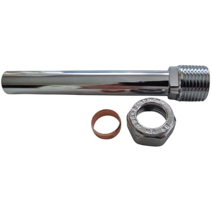 CHROME 100MM RADIATOR VALVE EXTENSION TAIL - Image 2