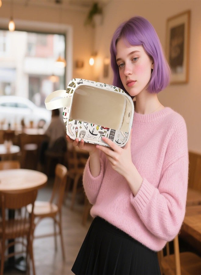 حقيبة مكياج شفافة من WCGXKO هدية من إيطاليا، الحياة أجمل في إيطاليا، تذكارات من روما، إيطاليا، هدية علم إيطاليا (حقيبة مكياج إيطالية) - Image 5