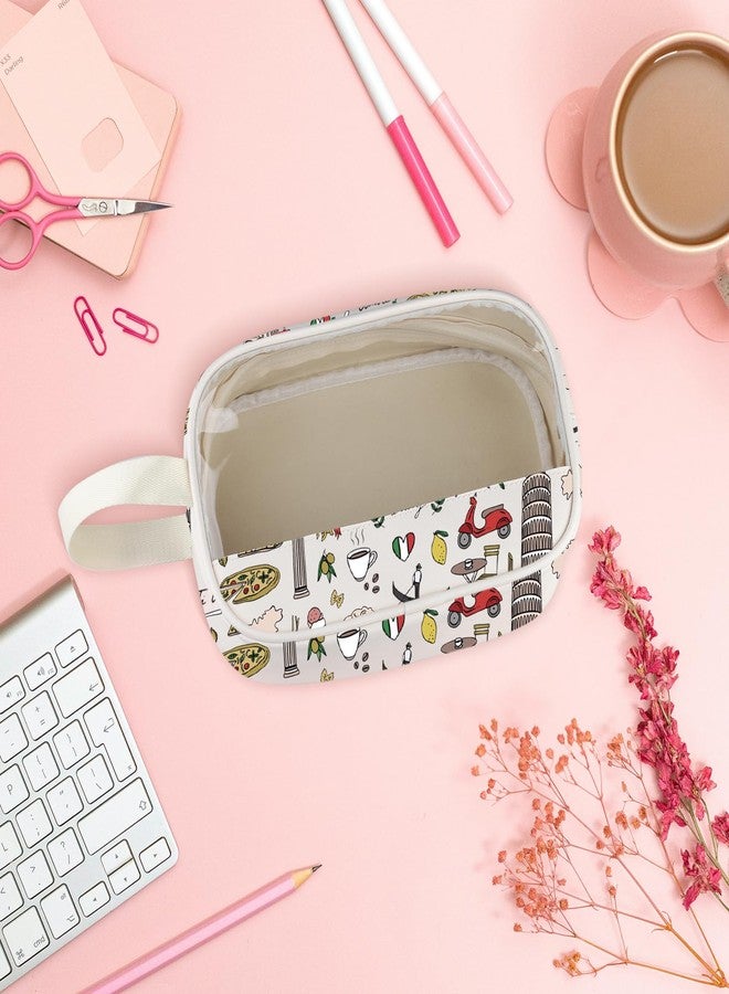 حقيبة مكياج شفافة من WCGXKO هدية من إيطاليا، الحياة أجمل في إيطاليا، تذكارات من روما، إيطاليا، هدية علم إيطاليا (حقيبة مكياج إيطالية) - Image 3