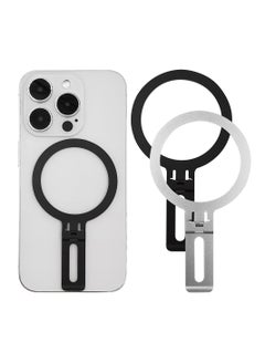 2 Pack Universal Metal Ring Adapters and 2 in 1 Phone Holder, Ultra Thin Rings Sticker Compatible with Magsafe Accessories for iPhone 15/14 Pro Max Mini Galaxy Car Charger Wireless Charging