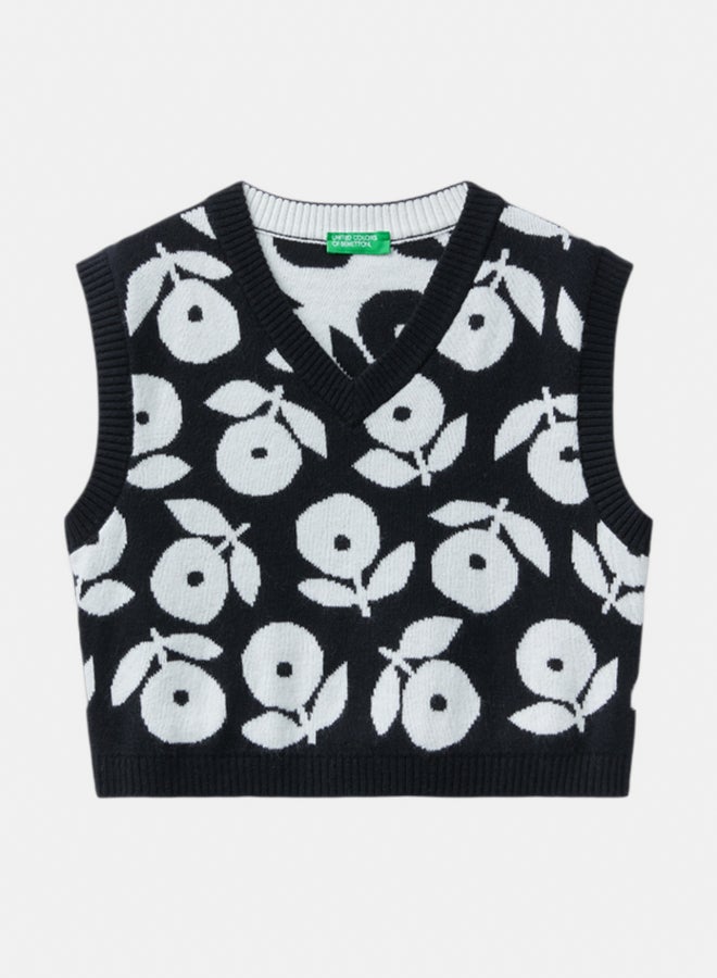 بينيتون جيليه بنات بقطعَة مربعة مزهر - Image 1