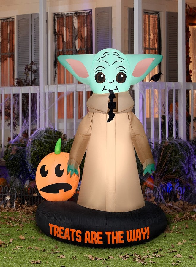 Gemmy Airblown Inflatable Grogu™ with Jack O' Lantern, 5.5 ft Tall, Brown - Image 2