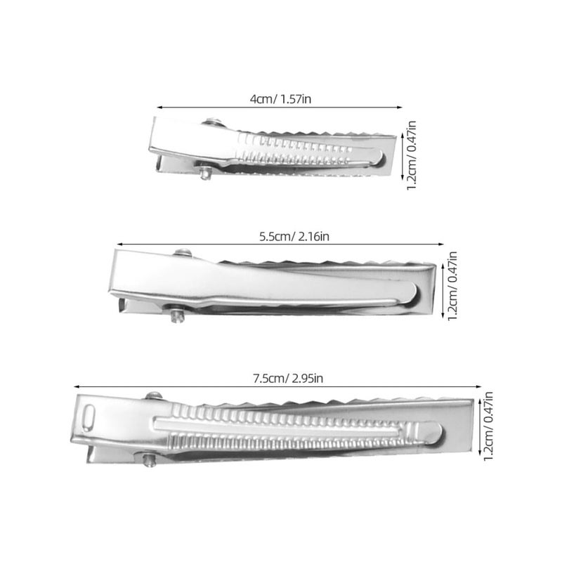 150pcs Stainless Steel Hair Clips Set with 4cm 5.5cm 7.5cm Duck Billed Barrettes for Styling Sectioning Hair Accessories Women DIY - Image 2