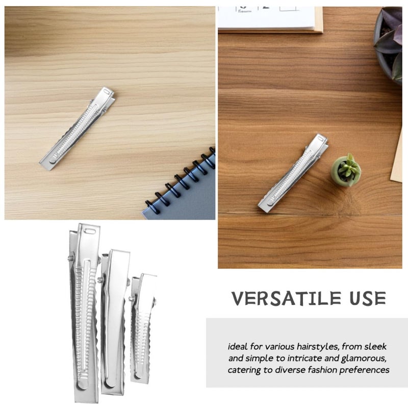 150pcs Stainless Steel Hair Clips Set with 4cm 5.5cm 7.5cm Duck Billed Barrettes for Styling Sectioning Hair Accessories Women DIY - Image 3