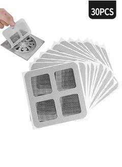 Beirui 30PCS Self-Adhesive Hair Filter Sticker, DisposableShower Drain Adapter, Anti-Clog KitchenBathroom Drain Hair Drain Catcher, Door,Kitchen Sewage Grill Filter, Window ScreenRepair Patch,  - Image 1