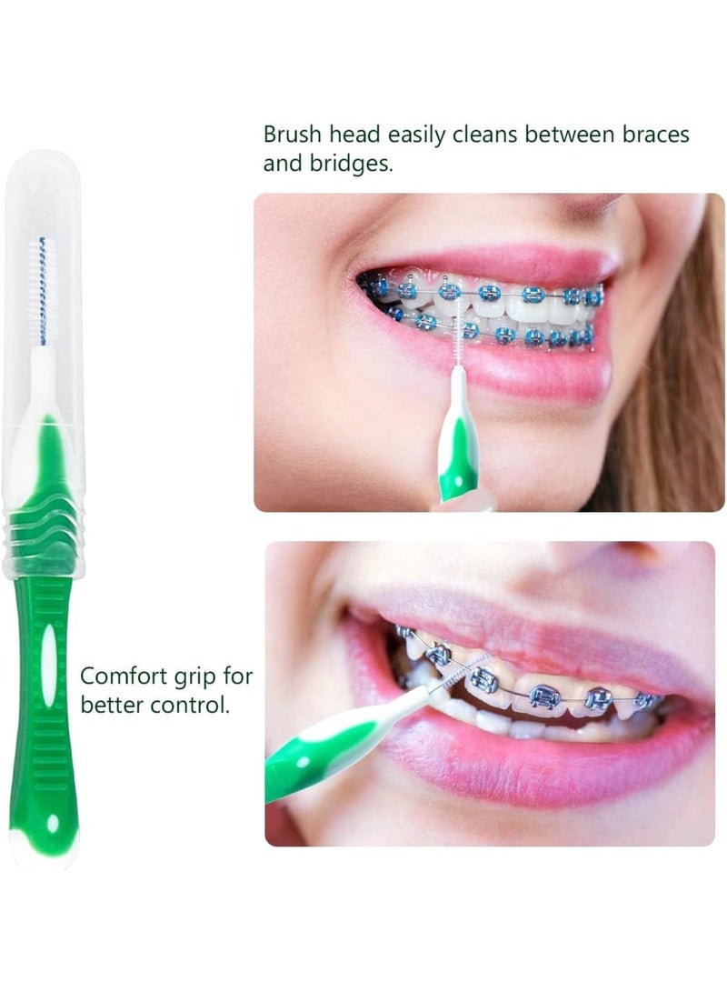 SYOSI Portable Orthodontic Oral Care Kit for Braces -2 Orthodontic Care Set - Dental Braces Kit, Interdental Brush Dental Wax Dental Floss Toothbrush Cleaning Kit (Green & Red) - Image 4