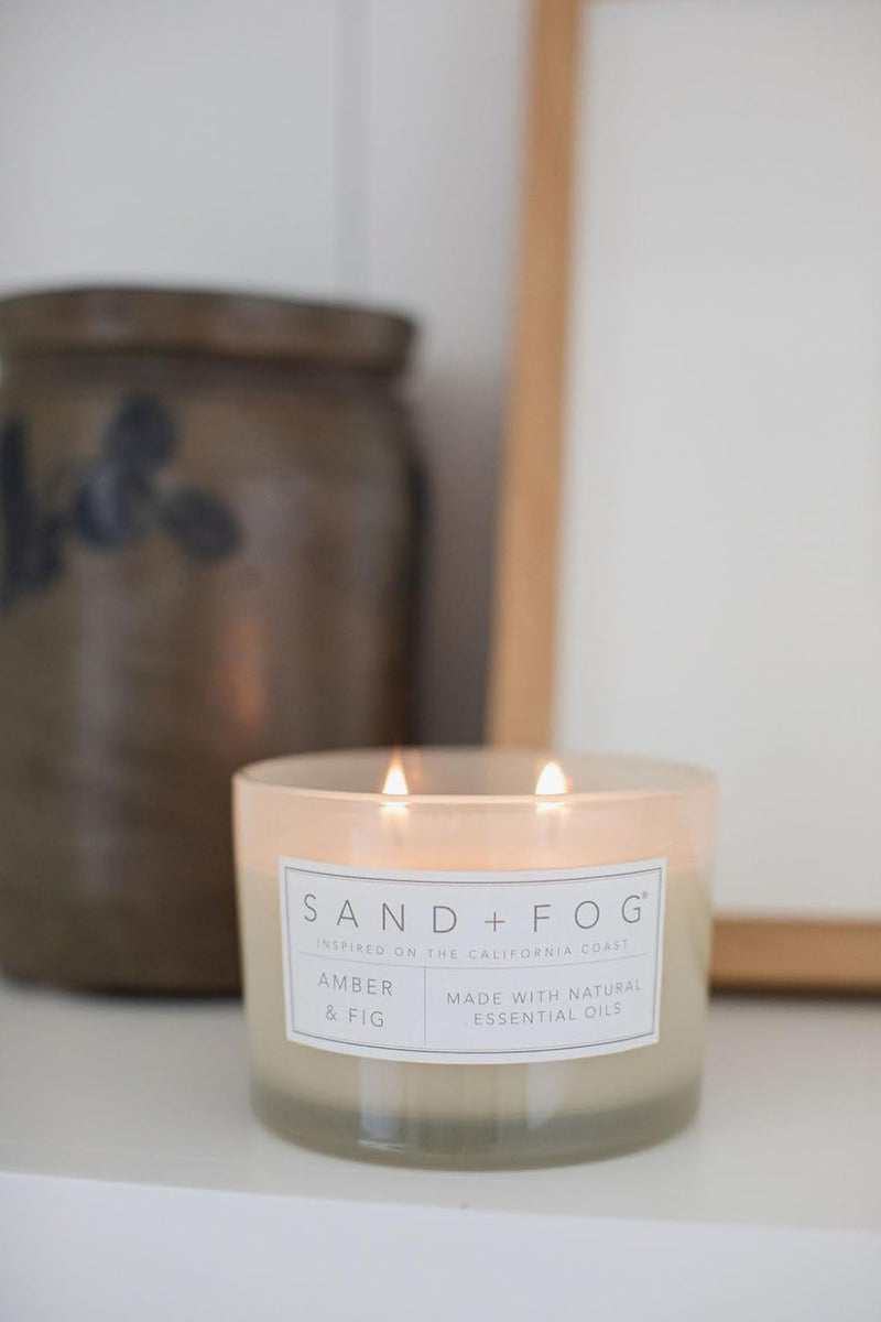 Sand + Fog Scented Candle - Amber & Fig – Additional Scents and Sizes – 100% Cotton Lead-Free Wick - Luxury Air Freshening Jar Candles - Perfect Home Decor – 12oz - Image 5