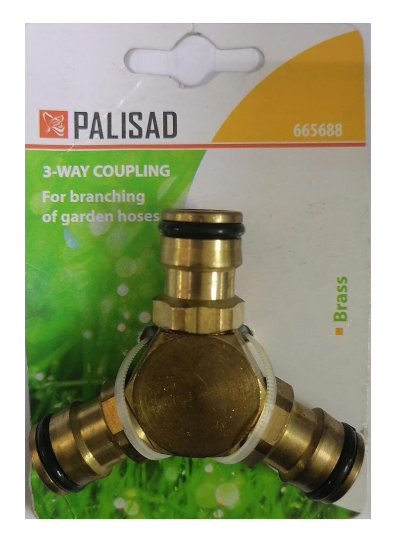 PALISAD - 3-Way Brass Hose Coupling - Image 1