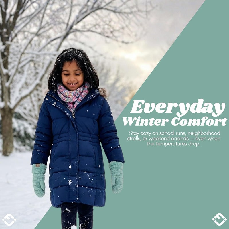 Funky Junque Kids Mittens – Thermal Knit Fleece Lined Winter Gloves for Boys & Girls Ages 5–7, Soft Cozy Cold Weather Wear - Image 3