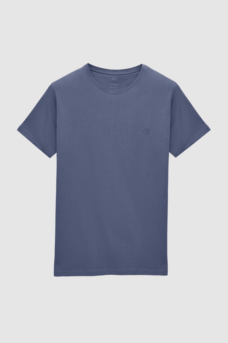 D'S DAMAT Regular Fit Smoke Plain T-Shirt - Image 5