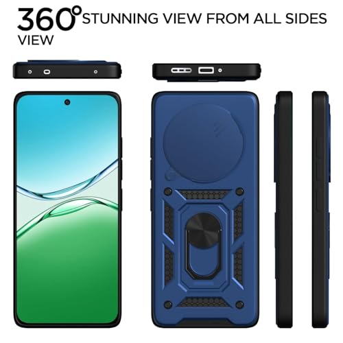 AIBEX® Back Cover for Oppo F29 5G | D10 Tough Armor Case | Sliding Camera Shield | 360° Protection | Kickstand Ring Holder | Military-Grade Shockproof Bumper Case - Image 4