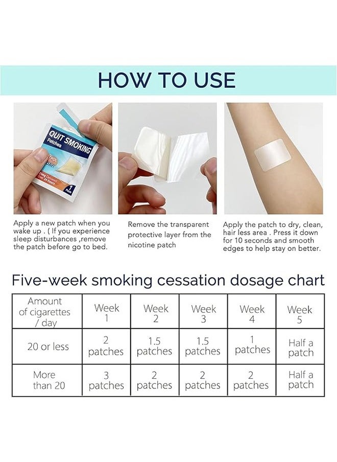 Quit Smoking Patches，Quit Smoking Aid，Easy And Effective Smoking Cessation Stickers，30 Count Patches to Help Quit Smoking,Stop Smoking Aids That Work with 2 Week (21mg)