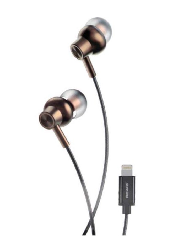 PROMASS PM-0118 Wired Earphones Headset with Lightning Plug – Dynamic Clear Sound, Extra Bass, Built-in Mic for Calls – Compatible with iPhone