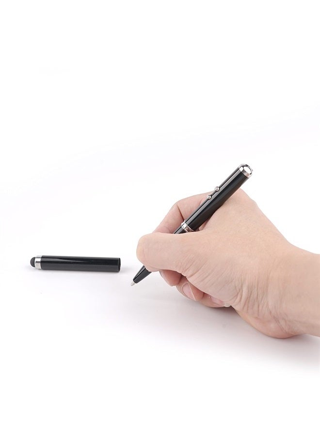 AIYIBEN Metal multi-function pen, touch screen stylus, flashlight with white light, infrared, creative Christmas and birthday gifts (2 Black) - Image 2