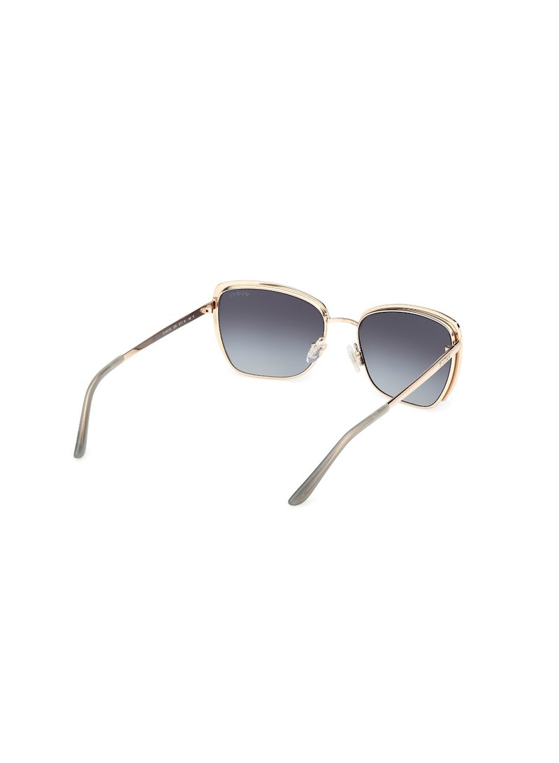 GUESS FULL RIM FEMALE SQUARE GOLD METAL SUNGLASSES - Image 5