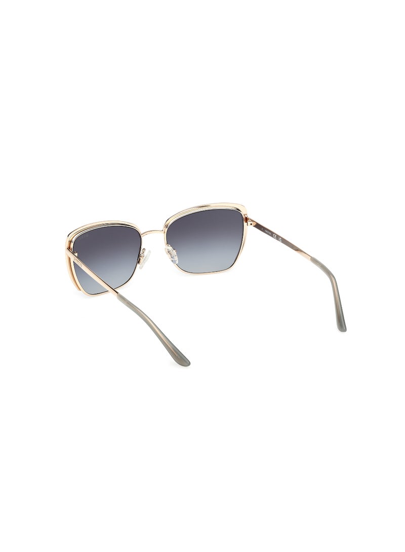 GUESS FULL RIM FEMALE SQUARE GOLD METAL SUNGLASSES - Image 3
