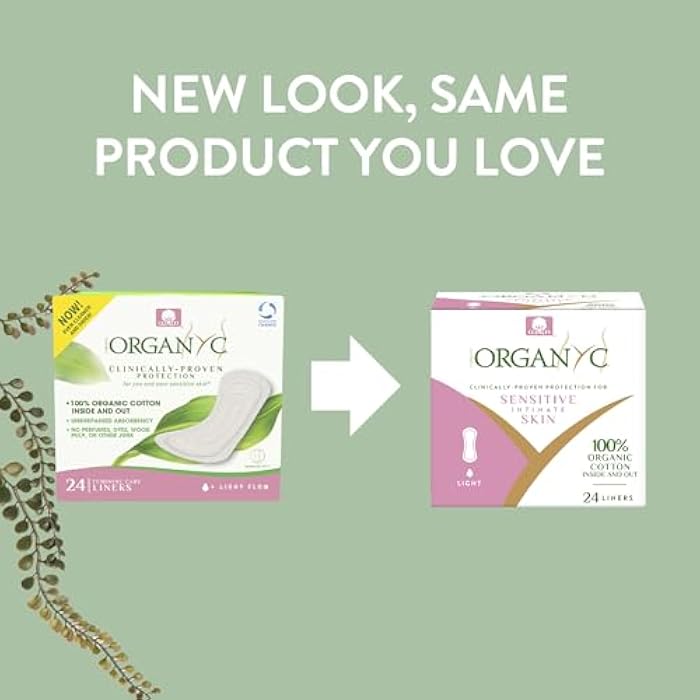 Organyc 100% Certified Organic Cotton Inside and Out Folded Panty Liner, Ultra Thin, Light Flow, 24 Count - Image 2
