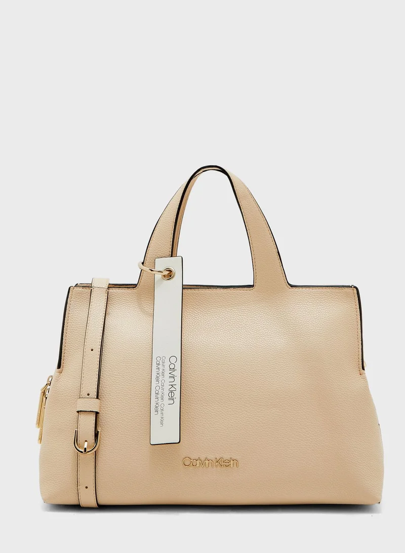 CALVIN KLEIN Neat Double Handle Shoulder Strap Tote