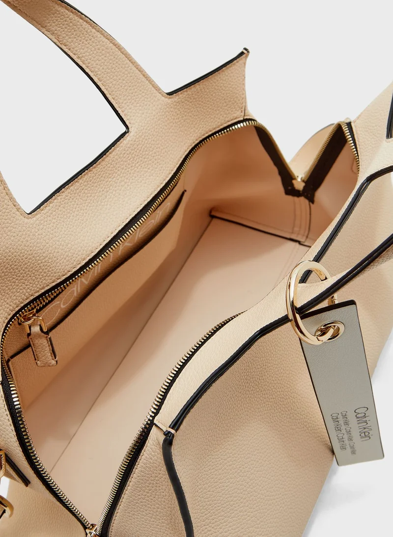 CALVIN KLEIN Neat Double Handle Shoulder Strap Tote