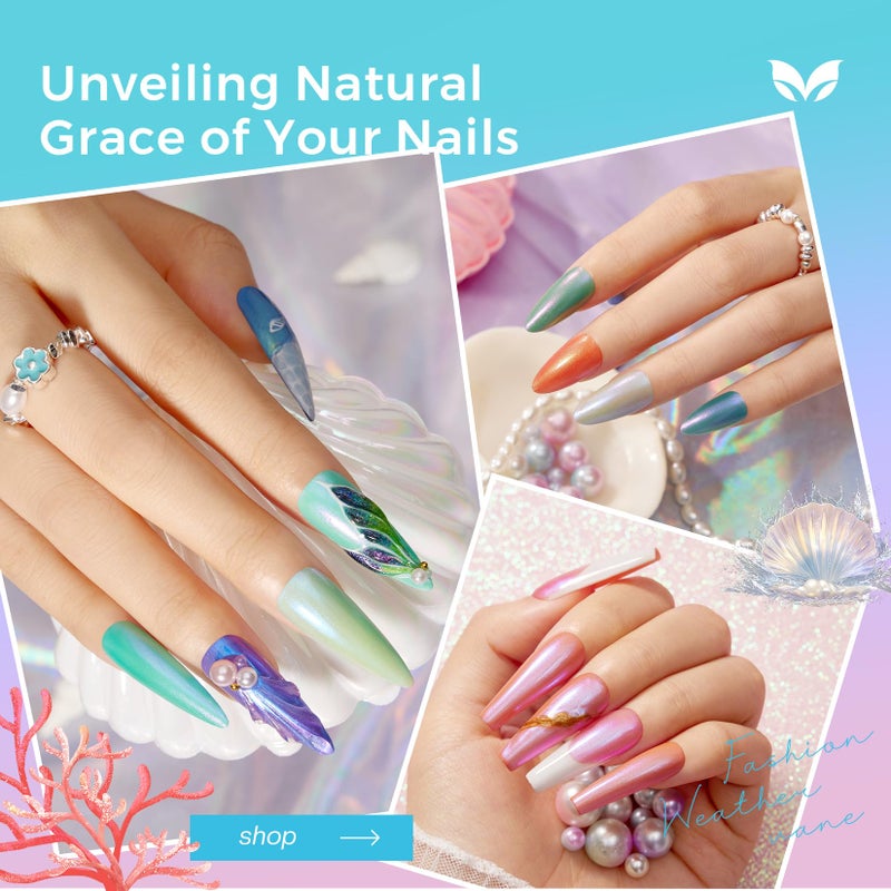 Morovan Pearl Nail Polish Set: Spring Pastel Glitter Mermaid Iridescent Polish 2026 Mini Shimmer Pink Green Blue Nude Coral Cream Summer Manicurist nail polish for Women Girls Gift - Image 3