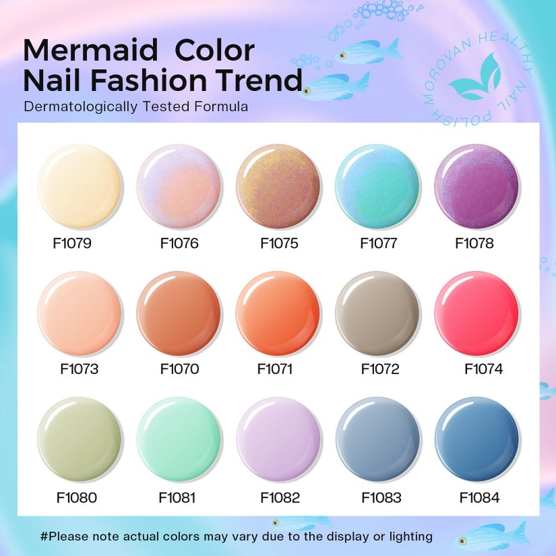 Morovan Pearl Nail Polish Set: Spring Pastel Glitter Mermaid Iridescent Polish 2026 Mini Shimmer Pink Green Blue Nude Coral Cream Summer Manicurist nail polish for Women Girls Gift - Image 4