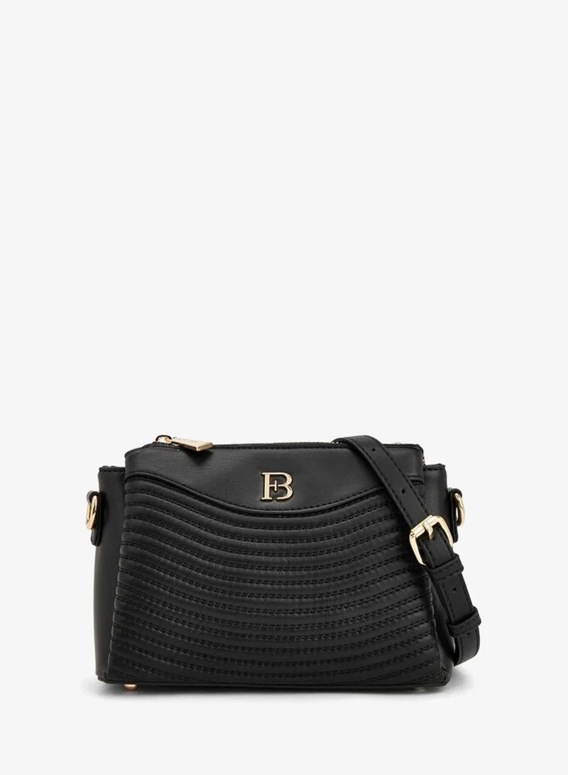 Quilted Crossbody Bag With Zip Closure