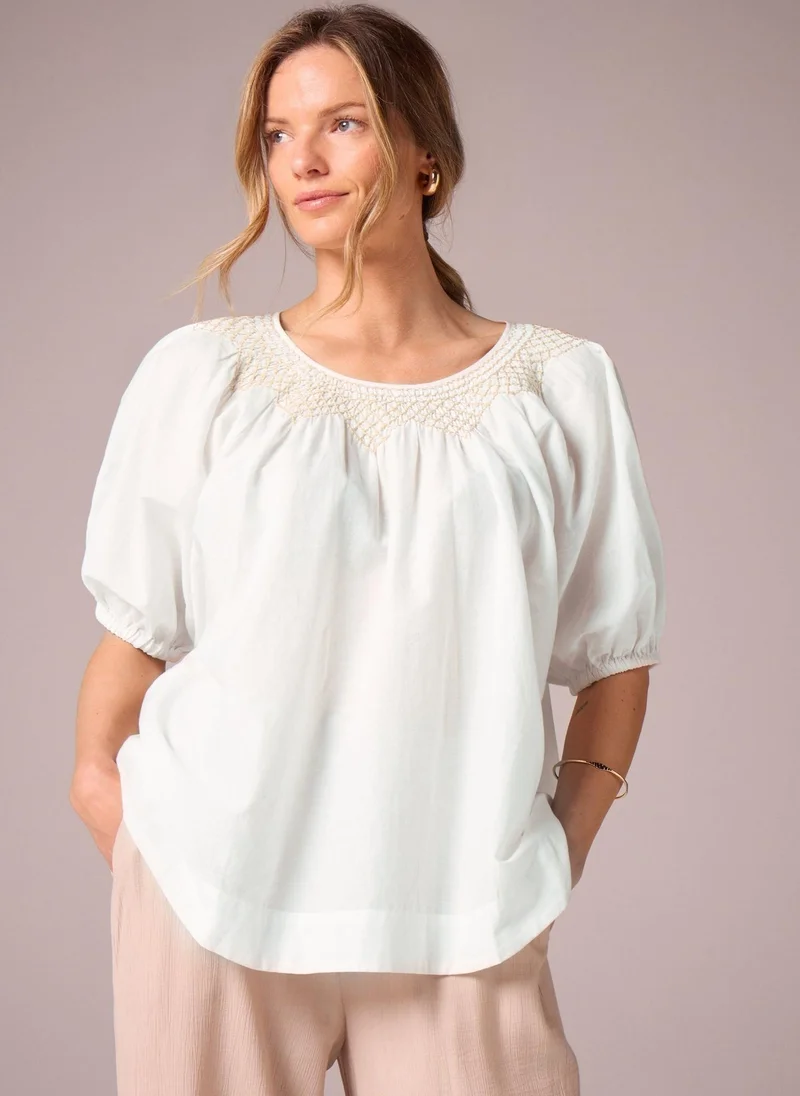 Matalan Et Vous Ivory Puff Sleeve Blouse
