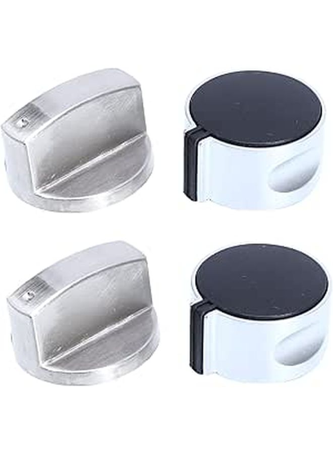 4 Pcs Black Gas Stove Control Knobs Replacement Easy Fit Burner Knobs - Image 1