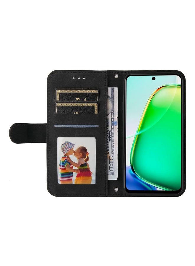 erorex Case For vivo Y28 4G Global Skin Feel Life Tree Metal Button Leather Phone Case - Image 4