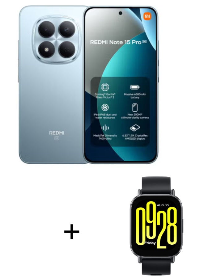 Xiaomi Xiaomi Redmi Note 15 Pro Glacier Ram 256 With Free Redmi Watch Active 5 Gift May RAM256 N70286481V