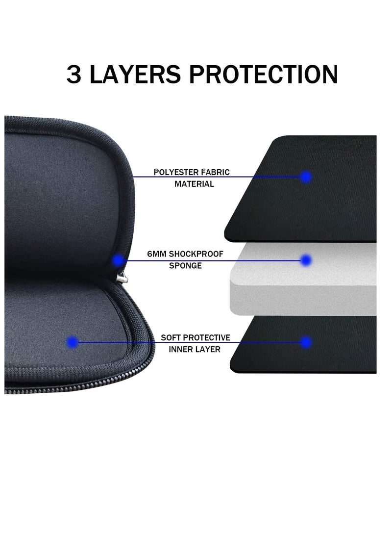 Laptop Sleeve Bag Compatible with MacBook Pro 16 inch 2025-2019 M4 M3 M2 M1 Pro Max Chip/Pro Retina 15 A1398 15-15.6 inch Notebook, Polyester Vertical Case with Pocket Black - Image 2