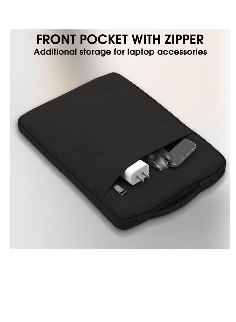 Laptop Sleeve Bag Compatible with MacBook Pro 16 inch 2025-2019 M4 M3 M2 M1 Pro Max Chip/Pro Retina 15 A1398 15-15.6 inch Notebook, Polyester Vertical Case with Pocket Black - Image 5