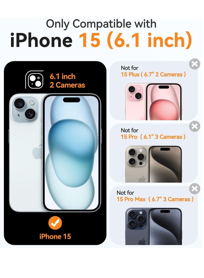 ESCASE Magnetic Cover for iPhone 15 6.1 Inch, MagSafe Compatible, Full Camera Protection, Translucent Matte Slim Protective Shockproof Case, Blue - Image 2